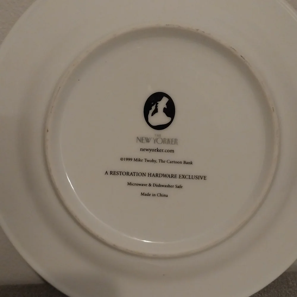 1999 The New Yorker Appetizer cheese plate by cartoon artist Mike Twohy